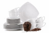 CARLINA Hranatá kávová souprava pro 6 osob 18 dílů bílá bílý - obrázek 1