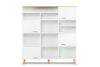 FRISK Bílá nábytková stěna do obývacího pokoje ve skandinávském stylu bílá/přírodní dub - obrázek 1