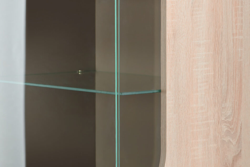 AVERO Dvojitá vitrína ve skandinávském stylu šedý dub dub/greige - obrázek 6