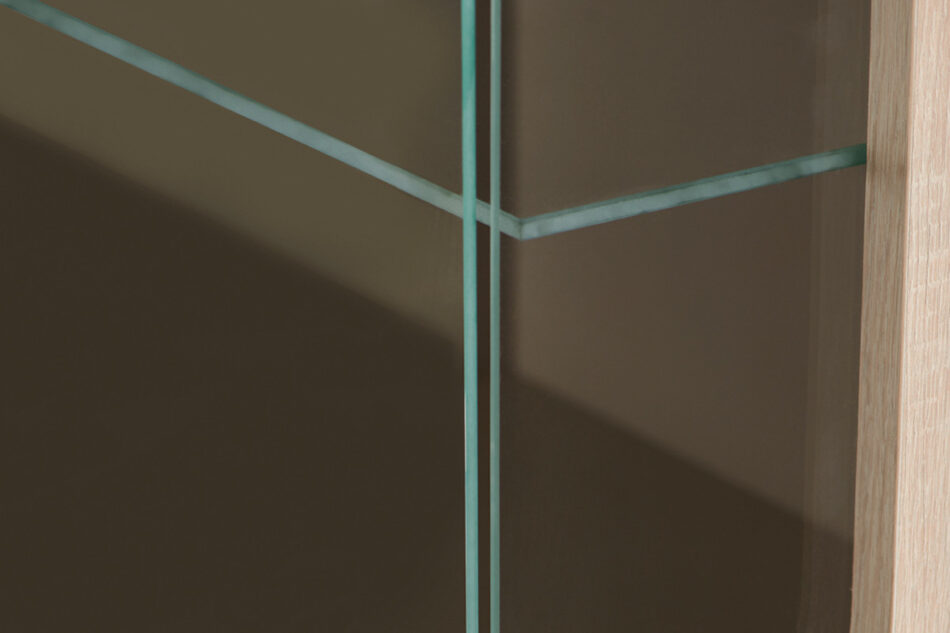 AVERO Dvojitá vitrína ve skandinávském stylu šedý dub dub/greige - obrázek 7