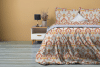 TADOR Sada bavlněného ložního prádla světle hnědá/tyrkysová/oranžová - obrázek 1