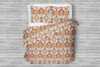TADOR Sada bavlněného ložního prádla světle hnědá/tyrkysová/oranžová - obrázek 2