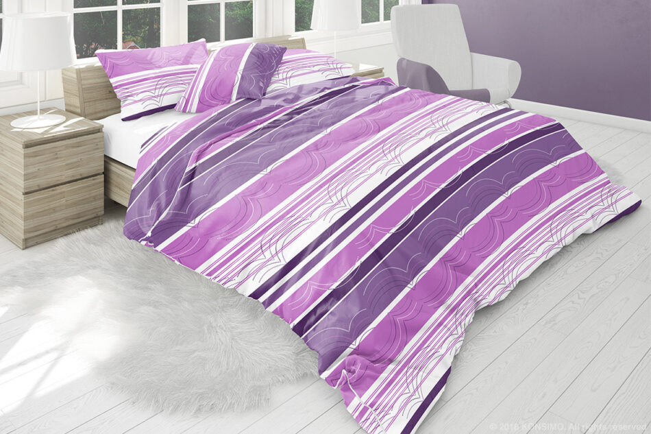 DANAUS Sada bavlněného ložního prádla bílá/růžová/fialová - obrázek 2