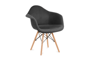 NEREA, https://konsimo.cz/kolekce/nerea/ Velurová židle ve skandinávském stylu s područkami tmavě šedá tmavošedý - obrázek