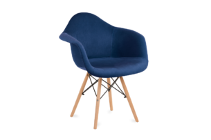 NEREA, https://konsimo.cz/kolekce/nerea/ Velurová židle ve skandinávském stylu s područkami námořnická modrá námořnictvo - obrázek
