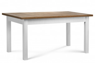 LEMAS, https://konsimo.cz/kolekce/lemas/ Bílý rozkládací stůl ve stylu Provence bílý/tmavý dub - obrázek