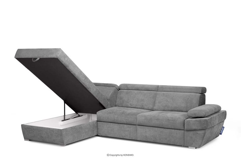 RATLO Rozkládací rohová pohovka do obývacího pokoje s úložným prostorem na lůžkoviny šedá pravá tmavošedý - obrázek 4