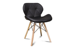 TRIGO, https://konsimo.cz/kolekce/trigo/ Skandinávská židle na dřevěném rámu, černá ekokůže Černá - obrázek