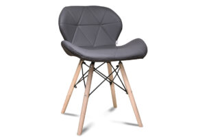 TRIGO, https://konsimo.cz/kolekce/trigo/ Skandinávská židle na dřevěném rámu, šedá ekokůže šedá - obrázek