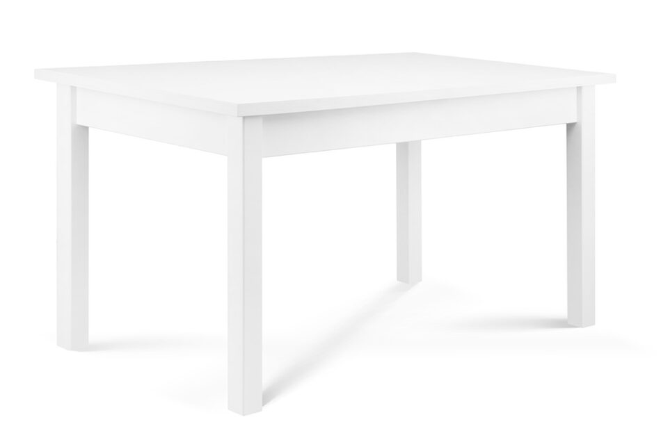 CENARE Rozkládací jednoduchý stůl 140 x 80 cm bílý bílý - obrázek 2