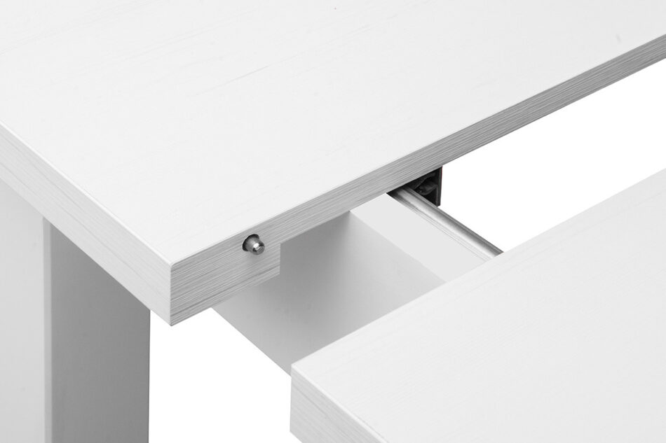 CENARE Rozkládací jednoduchý stůl 140 x 80 cm bílý bílý - obrázek 4