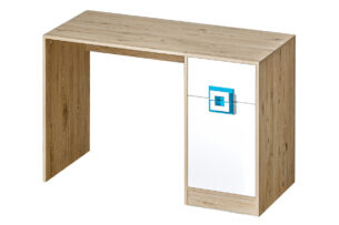 CAMBI, https://konsimo.cz/kolekce/cambi/ Barevný psací stůl do dětského pokoje bílá / světlý dub / tyrkysová bílá/světlý dub/tyrkys - obrázek