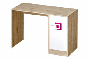 CAMBI, https://konsimo.cz/kolekce/cambi/ Barevný psací stůl do dětského pokoje bílá / světlý dub / růžová bílá/světlý dub/růžová - obrázek