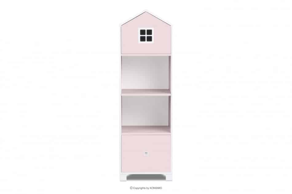 MIRUM Knihovna domeček se šuplíkem pro holčičku, růžová bílá/růžová - obrázek 0