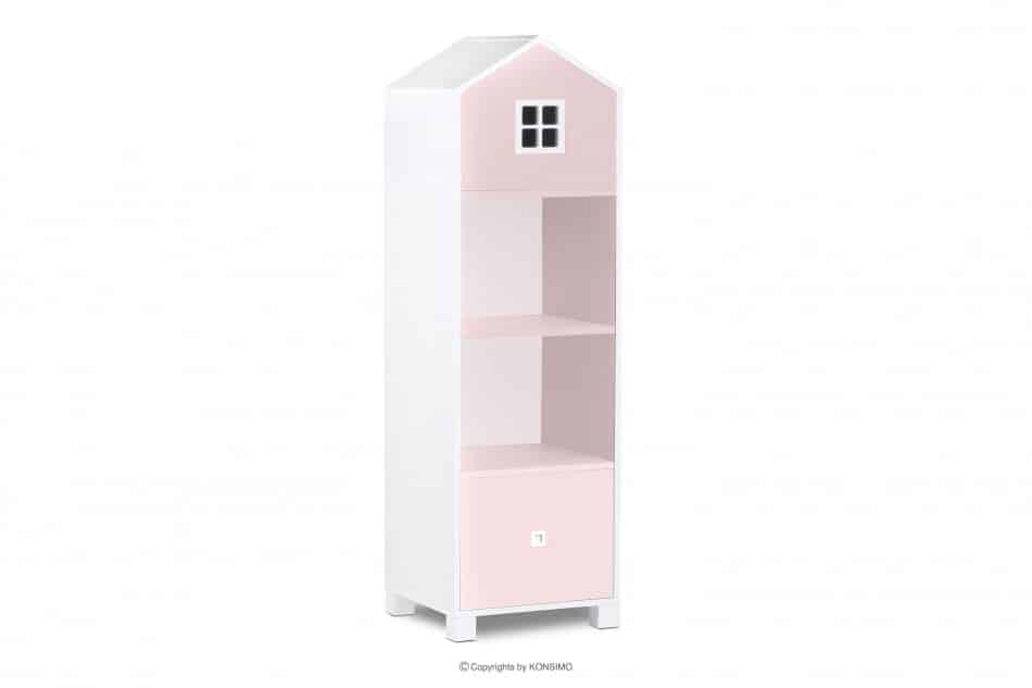 MIRUM Knihovna domeček se šuplíkem pro holčičku, růžová bílá/růžová - obrázek 2