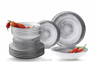 LINARI, https://konsimo.cz/kolekce/linari/ Moderní sada jídelních talířů pro 12 osob 36 dílů šedá šedá/světle šedá - obrázek