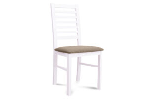 CLEMATI, https://konsimo.cz/kolekce/clemati/ Bílá židle z bukového dřeva čalouněná s béžovým sedákem bílá/hnědá - obrázek