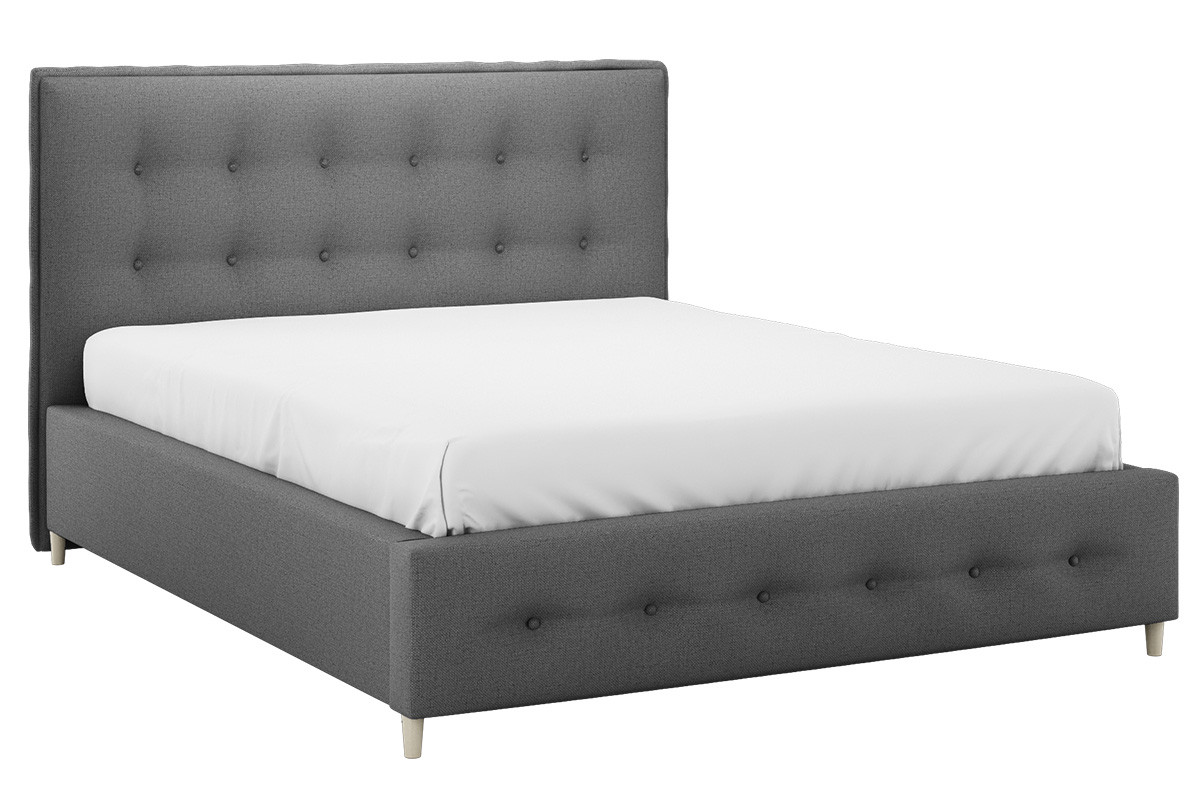 Prošívaná manželská postel šedá