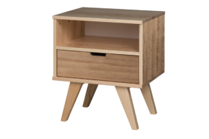 MONTI, https://konsimo.cz/kolekce/monti/ Noční stolek se zásuvkou ve skandinávském stylu přírodní dub - obrázek