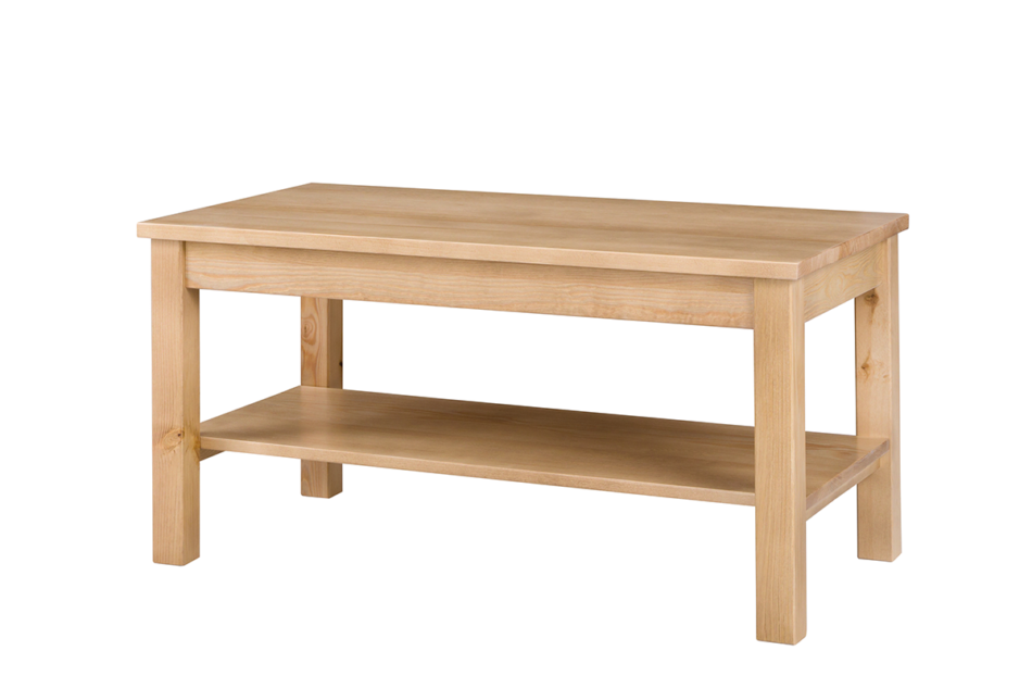 CUCULI Konferenční stolek z borovice s poličkou, barva dub dub - obrázek 0