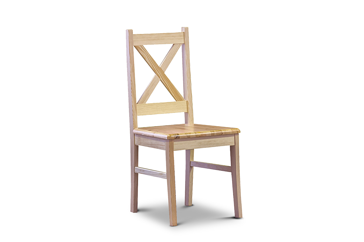 Židle z borovice  s křížem v opěradle