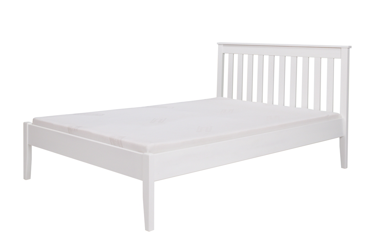Dřevěný rám postele 140 x 200 bílá