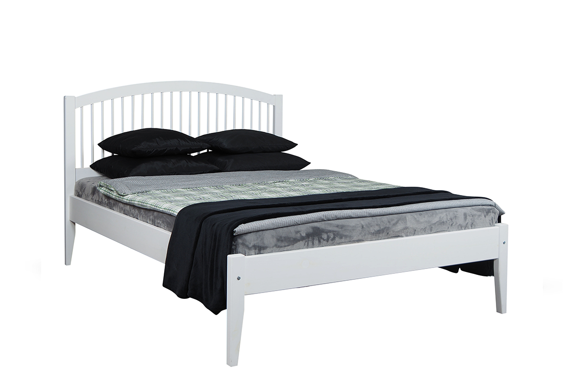 Rám postele z borovicového dřeva 140 x 200 bílá