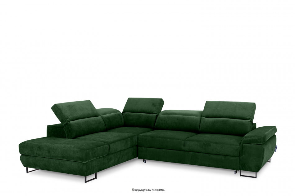 LUIGI Velká rohová rozkládací pohovka do obývacího pokoje levá zelená zelená - obrázek 0