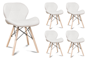 TRIGO, https://konsimo.cz/kolekce/trigo/ Sada 4 skandinávských židlí z bílé eko kůže bílý - obrázek