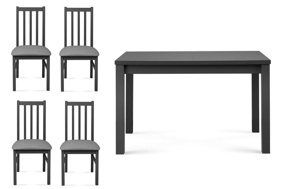QUATUS, SALUTO Sada 4 židlí + stůl šedá/světle šedá - obrázek 0