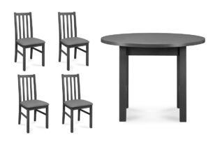 QUATUS, MENZO, https://konsimo.cz/kolekce/quatus-menzo/ Sada 4 židlí + stůl šedá/světle šedá|šedá - obrázek