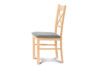 CRAM Jednoduchá dřevěná židle s křížem v opěradle, buk, šedá tkaná látka buk/světle šedá - obrázek 2