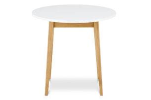 FRISK, https://konsimo.cz/kolekce/frisk/ Skandinávský bílý kulatý stůl bílá/přírodní dub - obrázek