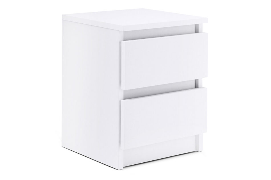 ODIS Prostorný noční stolek se zásuvkami 40 cm bílý bílý - obrázek 1
