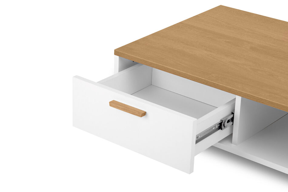 FRISK Komoda + TV skříňka + Konferenční stolek bílá/přírodní dub - obrázek 8