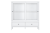 FARGE Elegantní bílá vitrína s posuvnými dveřmi bílý - obrázek 3