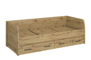 LEORI, https://konsimo.cz/kolekce/leori/ Jednolůžková postel se zásuvkami 90 x 200 s rámem ve stylu loft dub artisan řemeslný dub - obrázek