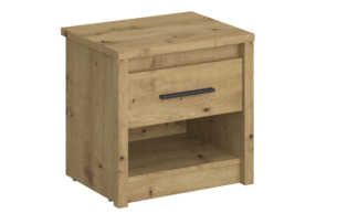 LEORI, https://konsimo.cz/kolekce/leori/ Noční stolek s poličkou v loftovém stylu dub artisan řemeslný dub - obrázek
