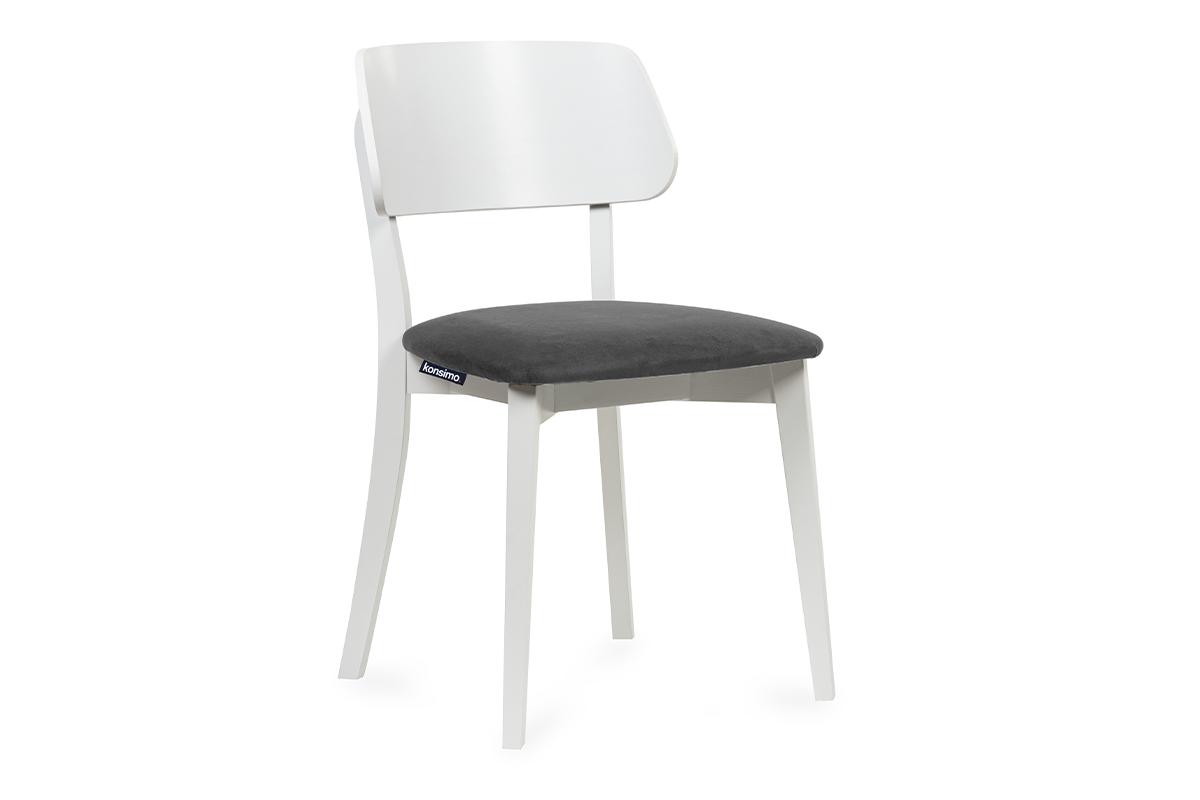 Moderní dřevěná židle bílá šedá