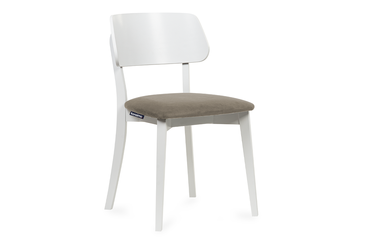 Moderní dřevěná židle bílá béžová