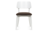 VINIS Moderní dřevěná židle bílá hnědá hnědá/bílá - obrázek 2
