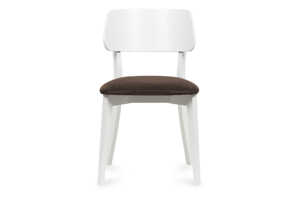 VINIS Moderní dřevěná židle bílá hnědá hnědá/bílá - obrázek 1