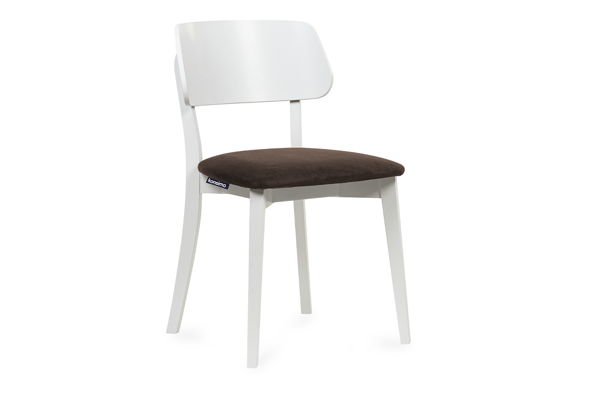Moderní dřevěná židle bílá hnědá