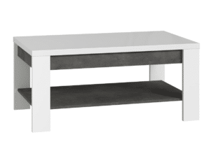 BRUGIA, https://konsimo.cz/kolekce/brugia/ Konferenční stolek s policí bílá/šedá - obrázek