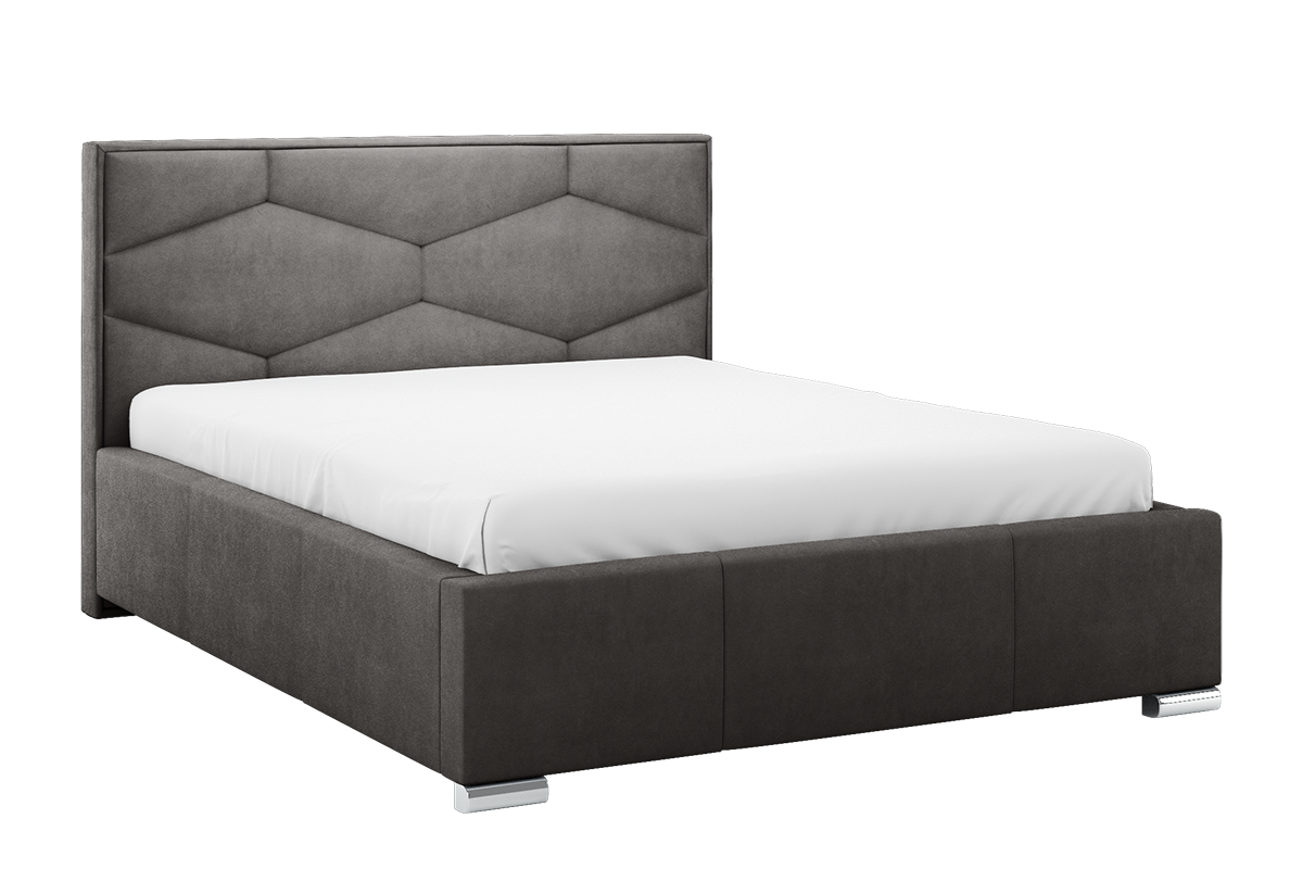 Čalouněná postel do ložnice 160x200 světle šedý velur