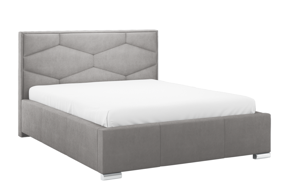 RENZO Čalouněná postel do ložnice 160x200 světle šedý velur světle šedá - obrázek 0