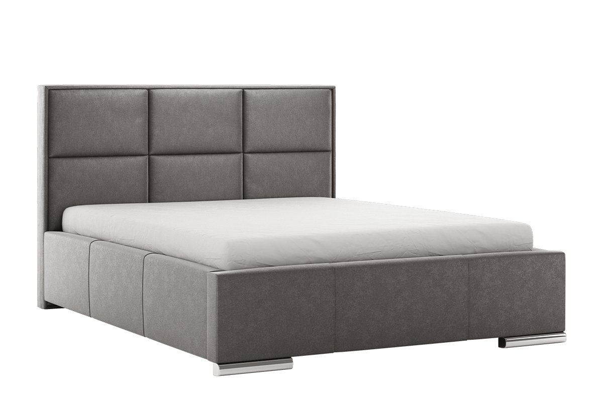 Čalouněná manželská postel 180x200 šedý velur