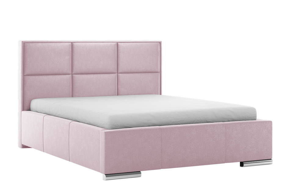 SOTERO Čalouněná manželská postel 160x200 růžový velur růžový - obrázek 0