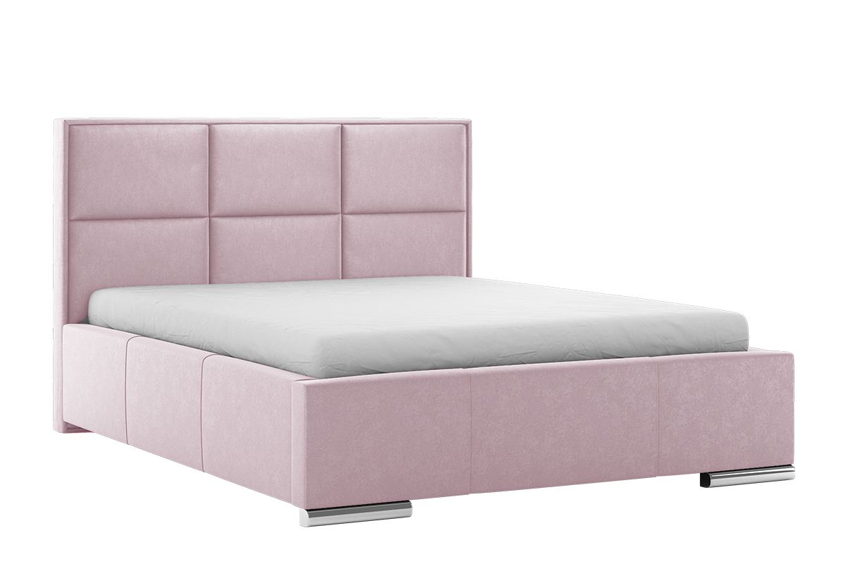 Čalouněná manželská postel 180x200 růžový velur