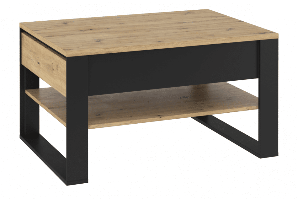 HURICO Konferenční stolek loft řemeslný dub/černý - obrázek 0